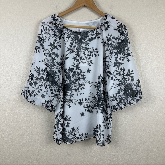 Calvin Klein Balloon Sleeve Floral Top Size Small Women - Picture 1 of 12